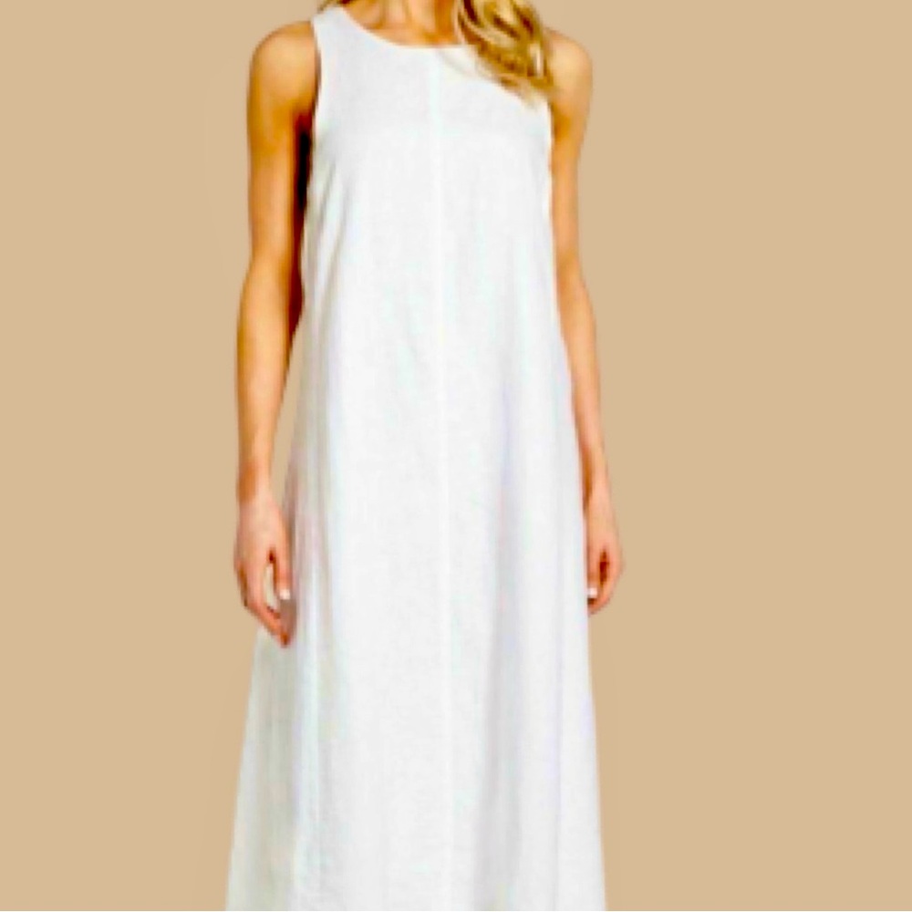 NWT Eileen Fisher Organic Handkerchief Linen A-line Maxi Dress size M